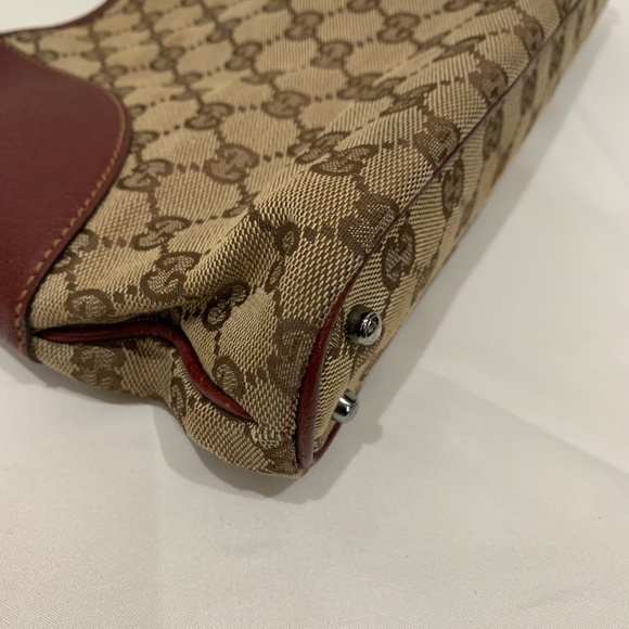enjoyingthehunt - For fix payment - Gucci Brown Red GG Canvas Tote Sku#84019 - Picture 6 of 12